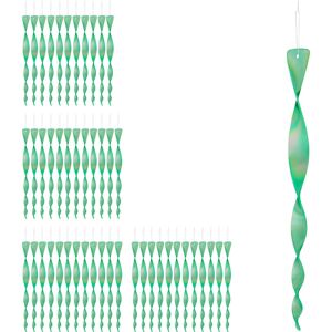 Relaxdays Bird Repellent Spiral, Set of 48, Reflective, Balcony & Garden, Wind Spinner, Length 40 cm, Deterrent, Green Relaxdays Bird Repellent Spiral, Set of 48, Reflective, Balcony & Garden, Wind Spinner, Length 40 cm, Deterrent, Green
