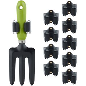 Relaxdays - Utility Tool Clamps Set 10, Rubber Gripping Clips, Universal Wall Broom Holder, Garden Tools, Iron, Black/Grey Relaxdays - Utility Tool Clamps Set 10, Rubber Gripping Clips, Universal Wall Broom Holder, Garden Tools, Iron, Black/Grey