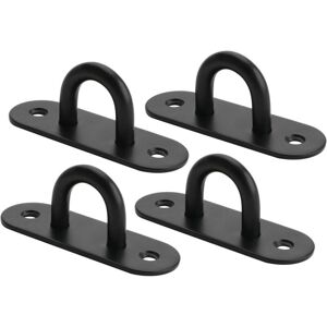 SNQ Screw-in Wall Hooks, Eyelet Plate, U-Shaped Ceiling Hooks, Matte Black Stainless Steel Finish, 4 Pcs, EDD009B-4P-FR SNQ Screw-in Wall Hooks, Eyelet Plate, U-Shaped Ceiling Hooks, Matte Black Stainless Steel Finish, 4 Pcs, EDD009B-4P-FR