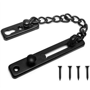 Linghhang - Security Door Chains Sliding Door Lock with Screws for Family Hotel Apartment Black Linghhang - Security Door Chains Sliding Door Lock with Screws for Family Hotel Apartment Black