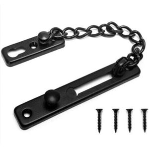 TEHTUY Security Door Chains Sliding Door Lock with Screws for Family Hotel Apartment Black TEHTUY Security Door Chains Sliding Door Lock with Screws for Family Hotel Apartment Black