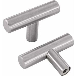 TORMATOR Set of 10 Silver Handles - T-shaped Knob Furniture Door Handles Cabinet Drawer Handles in Stainless Steel with Screws TORMATOR Set of 10 Silver Handles - T-shaped Knob Furniture Door Handles Cabinet Drawer Handles in Stainless Steel with Screws