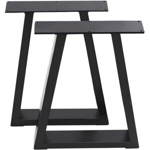 Livingandhome - Set of 2 Metal Table Bench Legs Frames Trapezium with Top Steel Base Stands, 70x90CM Livingandhome - Set of 2 Metal Table Bench Legs Frames Trapezium with Top Steel Base Stands, 70x90CM