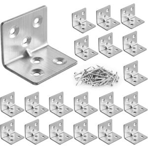 Odipie - Set of 20 angle connectors, stainless steel 30 x 30 x 38 mm, corner brackets, 90 degrees, mounting holes, furniture connectors for tables, Odipie - Set of 20 angle connectors, stainless steel 30 x 30 x 38 mm, corner brackets, 90 degrees, mounting holes, furniture connectors for tables,