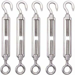 TORMATOR Set of 5 M6 Stainless Steel Cable Tensioners, 6mm, Fence Tensioner Hooks, Adjustable 304 Stainless Steel Wire Mesh Tensioners for Rope, Cable, TORMATOR Set of 5 M6 Stainless Steel Cable Tensioners, 6mm, Fence Tensioner Hooks, Adjustable 304 Stainless Steel Wire Mesh Tensioners for Rope, Cable,