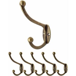 Set of 5 wall hooks in aged bronze iron – Vintage country house style – Screws included Set of 5 wall hooks in aged bronze iron – Vintage country house style – Screws included