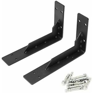 HÉLOISE Shelf Bracket, 25cm Wall Shelf Bracket Right Angle l Shape, Wall Bracket Heavy Duty Brackets 150kg, Iron Shelf Bracket 5mm Thickness / 2 Pieces/Black HÉLOISE Shelf Bracket, 25cm Wall Shelf Bracket Right Angle l Shape, Wall Bracket Heavy Duty Brackets 150kg, Iron Shelf Bracket 5mm Thickness / 2 Pieces/Black