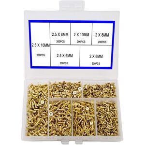 WOIYIC Small Flat Head Cross Self-Tapping Screws Cabinet Door Hinges, Multifunctional DIY Micro Screw Electronic Accessories Set Gold 1200PCS WOIYIC Small Flat Head Cross Self-Tapping Screws Cabinet Door Hinges, Multifunctional DIY Micro Screw Electronic Accessories Set Gold 1200PCS