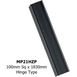 Square Flat Top Concrete-In Posts, Hinge - Solid Steel - L100 x W100 x H1830 mm - Electro Galvanised/Black Powder Coated Square Flat Top Concrete-In Posts, Hinge - Solid Steel - L100 x W100 x H1830 mm - Electro Galvanised/Black Powder Coated