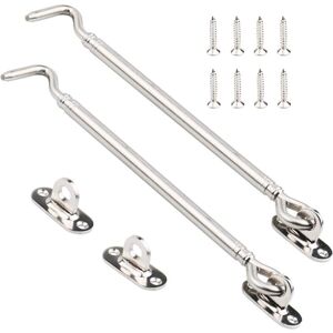 Tinor - Stainless Steel Cabin Hook, Heavy Duty Gate Latch Lock Shelter, Pivot Door Latch, Window Fixture Silent Bracket with Screws, 205mm, 2 Pack Tinor - Stainless Steel Cabin Hook, Heavy Duty Gate Latch Lock Shelter, Pivot Door Latch, Window Fixture Silent Bracket with Screws, 205mm, 2 Pack