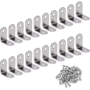 SNQ Stainless Steel Corner Bracket, 90° Angle Bracket, L-Shaped Bracket, Mounting Bracket with Screws, Silver, 20 Pieces, 30 x 30 x 16 mm SNQ Stainless Steel Corner Bracket, 90° Angle Bracket, L-Shaped Bracket, Mounting Bracket with Screws, Silver, 20 Pieces, 30 x 30 x 16 mm