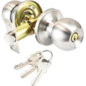 Stainless Steel Door Knob Set, Round Knob Lock Door Latch, Key Lock, Latch Size 60/70mm Stainless Steel Door Knob Set, Round Knob Lock Door Latch, Key Lock, Latch Size 60/70mm