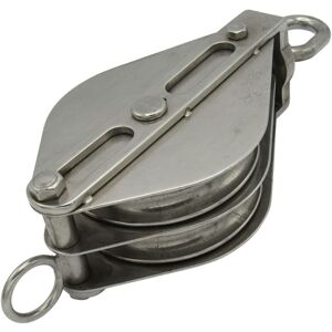 Securefix Direct - Stainless Steel Double Pulley Block 75MM (Wheel Swivel Eye Rope Becket) Securefix Direct - Stainless Steel Double Pulley Block 75MM (Wheel Swivel Eye Rope Becket)