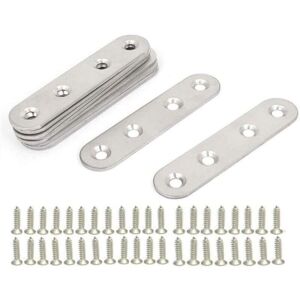 TORMATOR Stainless Steel Flat Brackets, 10 Pieces Metal Assembly Legs, Flat Straight Fixing Brackets, Metal Plates Flat Corner Brackets, with 40 Screws, for TORMATOR Stainless Steel Flat Brackets, 10 Pieces Metal Assembly Legs, Flat Straight Fixing Brackets, Metal Plates Flat Corner Brackets, with 40 Screws, for