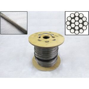 Securefix Direct - Stainless Steel Wire Rope Cable 2MM 1x19 (100M Reel 1 x 19 Rigging Marine) Securefix Direct - Stainless Steel Wire Rope Cable 2MM 1x19 (100M Reel 1 x 19 Rigging Marine)