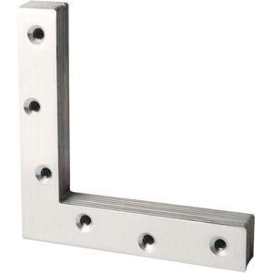 Steel Plate Fixing Bracket, Flat Bracket, L-Shaped Repair Angle Bracket with Screws, Brushed Stainless Steel, 120 mm x 120 mm, 4 Pack, YMYNY Steel Plate Fixing Bracket, Flat Bracket, L-Shaped Repair Angle Bracket with Screws, Brushed Stainless Steel, 120 mm x 120 mm, 4 Pack, YMYNY