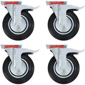 Swivel Casters with Double Brakes 4 pcs 200 mm Vidaxl Swivel Casters with Double Brakes 4 pcs 200 mm Vidaxl