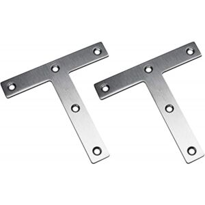 T-Brackets, 120 x 120 mm, Straight Flat Clamps, Furniture Fixing Plate, Plated Stainless Steel Repair Clips (2 Pack) Ymyny T-Brackets, 120 x 120 mm, Straight Flat Clamps, Furniture Fixing Plate, Plated Stainless Steel Repair Clips (2 Pack) Ymyny
