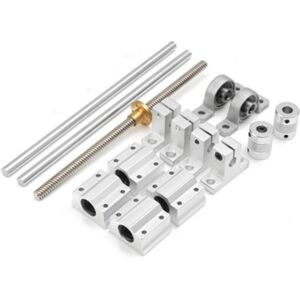 Ikodm - T8 400mm Trapezoidal Screw Rod Nut Optical Mounting Brackets Dual Track Screw Assembly Ikodm - T8 400mm Trapezoidal Screw Rod Nut Optical Mounting Brackets Dual Track Screw Assembly