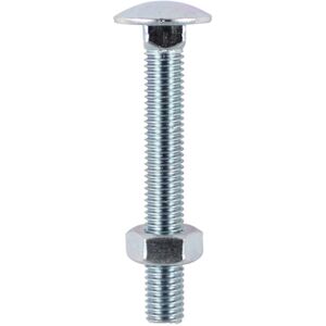 Timco - M8 x 100mm Carriage Bolt With Hex Nut - Zinc Qty 50 Timco - M8 x 100mm Carriage Bolt With Hex Nut - Zinc Qty 50