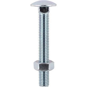 Timco - Carriage Bolts DIN603 & Hex Full Nuts DIN934 Silver - M8 x 90 Timco - Carriage Bolts DIN603 & Hex Full Nuts DIN934 Silver - M8 x 90