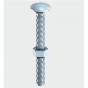 Timco - Carriage Bolts DIN603 & Hex Full Nut DIN934 Silver - M10 x 50 Timco - Carriage Bolts DIN603 & Hex Full Nut DIN934 Silver - M10 x 50