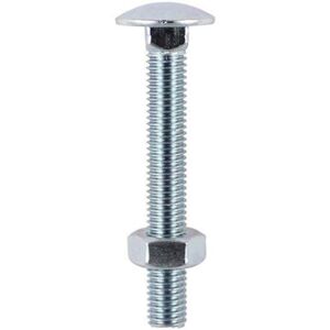 Timco - M8 x 130mm Carriage Bolt With Hex Nut - Zinc Qty 50 Timco - M8 x 130mm Carriage Bolt With Hex Nut - Zinc Qty 50