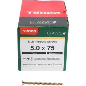 Timco - Classic Multi-Purpose Countersunk Gold Woodscrews - 5.0 x 75 Timco - Classic Multi-Purpose Countersunk Gold Woodscrews - 5.0 x 75