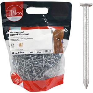 Galvanised Round Wire Nails - 65 x 2.65mm (2.5kg Bag) - Timco Galvanised Round Wire Nails - 65 x 2.65mm (2.5kg Bag) - Timco