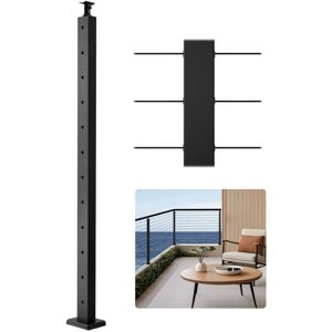 VEVOR Cable Railing Post, 42x2x2 Inch Level Deck Stair Posts, 1-Pack Stainless Steel Cable Handrail Post, Pre-Drilled Pickets with Mounting Bracket Stair VEVOR Cable Railing Post, 42x2x2 Inch Level Deck Stair Posts, 1-Pack Stainless Steel Cable Handrail Post, Pre-Drilled Pickets with Mounting Bracket Stair