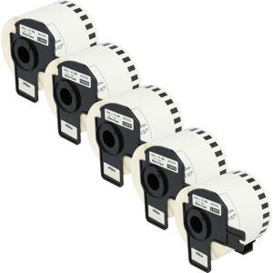 Vhbw - 5x Label Roll with Holder 62mm x 30.48m (1 Label) compatible with Brother pt QL-570, QL-580, QL-580N, QL-650 Label Maker Vhbw - 5x Label Roll with Holder 62mm x 30.48m (1 Label) compatible with Brother pt QL-570, QL-580, QL-580N, QL-650 Label Maker