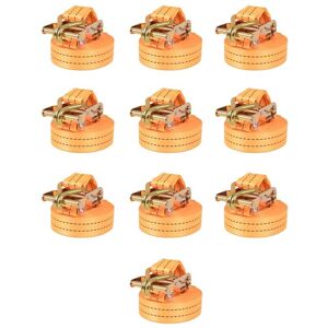 Vidaxl - Ratchet Tie Down Straps 10 pcs 1 Tonnes 6mx38mm Orange Vidaxl - Ratchet Tie Down Straps 10 pcs 1 Tonnes 6mx38mm Orange
