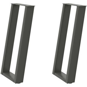 Vidaxl - Console Table Legs U-Shaped 2 pcs Anthracite 28x(72-73) cm Steel Vidaxl - Console Table Legs U-Shaped 2 pcs Anthracite 28x(72-73) cm Steel