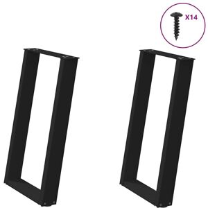 Dining Table Legs U-Shaped 2 pcs Black 50x(72-73) cm Steel Vidaxl Dining Table Legs U-Shaped 2 pcs Black 50x(72-73) cm Steel Vidaxl