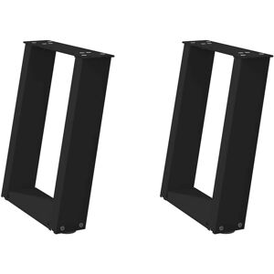 Coffee Table Legs U-Shaped 2 pcs Black 38x(42-43) cm Steel Vidaxl Coffee Table Legs U-Shaped 2 pcs Black 38x(42-43) cm Steel Vidaxl