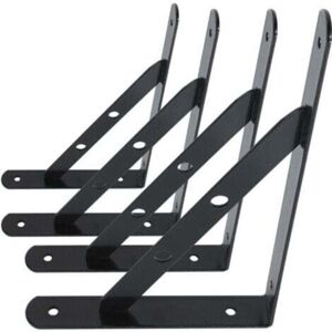 SNQ Wall Shelf Brackets, 4 Pack Shelf Bracket Supports, Heavy Duty 90 Degree Triangular Metal Floating Frame Brackets, Black 13 Treize, SNQ Wall Shelf Brackets, 4 Pack Shelf Bracket Supports, Heavy Duty 90 Degree Triangular Metal Floating Frame Brackets, Black 13 Treize,