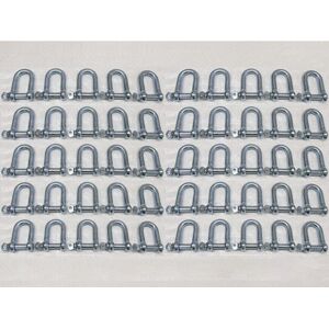Securefix Direct - x50 3MM Galvanised Commercial Dee Shackles - Chain Connector Caravan Tether Securefix Direct - x50 3MM Galvanised Commercial Dee Shackles - Chain Connector Caravan Tether
