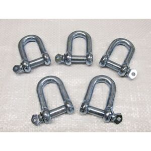 Securefix Direct - x5 20MM Galvanised Commercial Dee Shackles - Chain Connector Caravan Tether Securefix Direct - x5 20MM Galvanised Commercial Dee Shackles - Chain Connector Caravan Tether