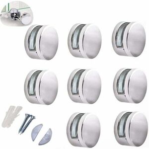 Mumu - Zinc alloy mirror clips, glass shelf bracket, for fixing glass mirrors, 8 pieces Mumu - Zinc alloy mirror clips, glass shelf bracket, for fixing glass mirrors, 8 pieces