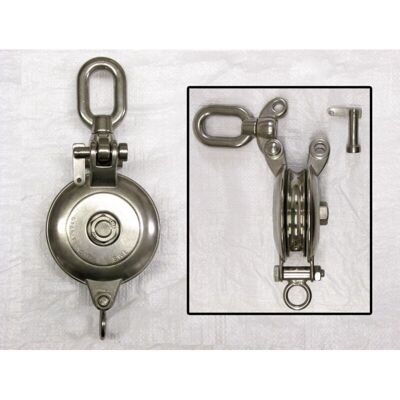 Securefix Direct - 0.9 Ton Logging Snatch Block Pulley Stainless Steel with Swivel Oval Eye (16MM Wire) Securefix Direct - 0.9 Ton Logging Snatch Block Pulley Stainless Steel with Swivel Oval Eye (16MM Wire)