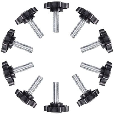 Memkey - 10pcs Heavy Duty Plastic Star Head Threaded Thumb Screws Iron Handle Knobs Machine Latch Tightening Screws M6 x 25mm Memkey - 10pcs Heavy Duty Plastic Star Head Threaded Thumb Screws Iron Handle Knobs Machine Latch Tightening Screws M6 x 25mm