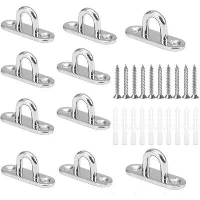 Memkey - 10pcs M5 U-shaped ceiling hooks, 304 stainless steel base, 15 x 45mm, wall bracket, eyelet plates Memkey - 10pcs M5 U-shaped ceiling hooks, 304 stainless steel base, 15 x 45mm, wall bracket, eyelet plates