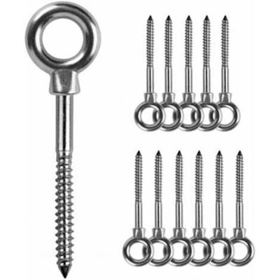 TEHTUY 12 Pieces Eye Bolts Eye Screws M6 x 60mm Lifting Rings M6 Eye Screws 316 Stainless Steel Screw Hooks Eye Screws M6 TEHTUY 12 Pieces Eye Bolts Eye Screws M6 x 60mm Lifting Rings M6 Eye Screws 316 Stainless Steel Screw Hooks Eye Screws M6