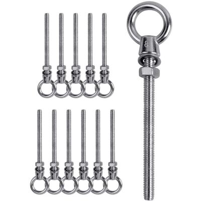 12 pieces eyebolt, M8 x 80 mm eyebolt, M8 lifting ring, eyebolt made of 304 stainless steel, M8 screw hook eyebolt Ymyny 12 pieces eyebolt, M8 x 80 mm eyebolt, M8 lifting ring, eyebolt made of 304 stainless steel, M8 screw hook eyebolt Ymyny
