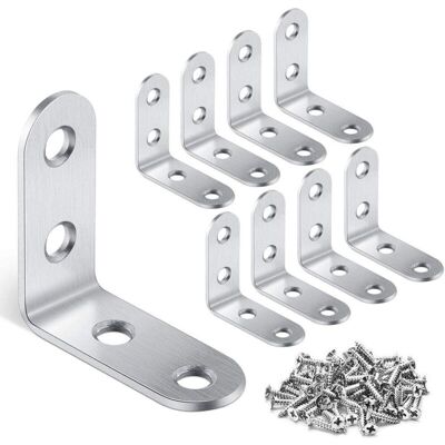 WOIYIC 16 pcs Corner Brackets - 40mmx40mm 90 Degree Right Angle Stainless Steel Fixing Brackets L-Shaped Corner Braces with 64 pcs Screws Corner Brace Steel WOIYIC 16 pcs Corner Brackets - 40mmx40mm 90 Degree Right Angle Stainless Steel Fixing Brackets L-Shaped Corner Braces with 64 pcs Screws Corner Brace Steel