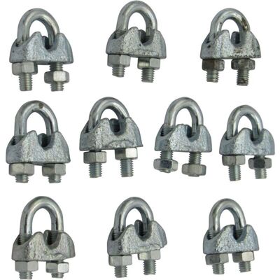 Securefix Direct - 20MM Wire Rope Grips x10 - DIN741 Galvanised Cable Clamp Securefix Direct - 20MM Wire Rope Grips x10 - DIN741 Galvanised Cable Clamp