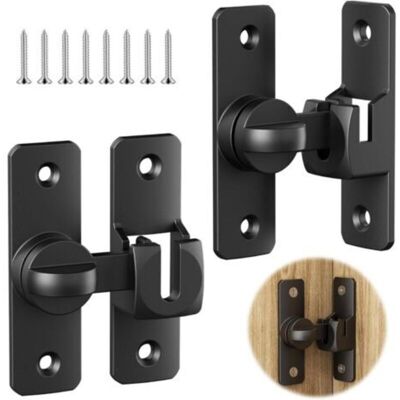 MCBOSON 2 Pieces Sliding Barn Door Lock Gate Latch Sliding Door Latch Hook and Eye Latch Gate Swivel Hasp Latch Anti-Theft Hasp (90°/180°) (Black) MCBOSON 2 Pieces Sliding Barn Door Lock Gate Latch Sliding Door Latch Hook and Eye Latch Gate Swivel Hasp Latch Anti-Theft Hasp (90°/180°) (Black)