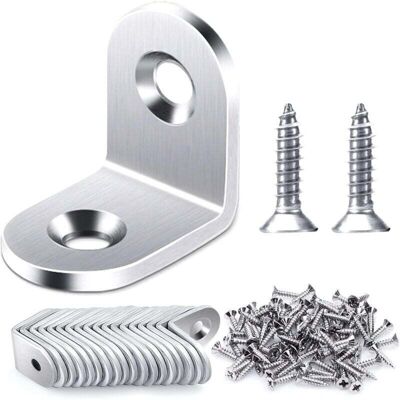 SNQ 20 PCS 20x20mm Right Angle Bracket, Stainless Steel 90 Degree Corner Bracket, L-Shaped Angle Bracket, Supplied with Screws SNQ 20 PCS 20x20mm Right Angle Bracket, Stainless Steel 90 Degree Corner Bracket, L-Shaped Angle Bracket, Supplied with Screws