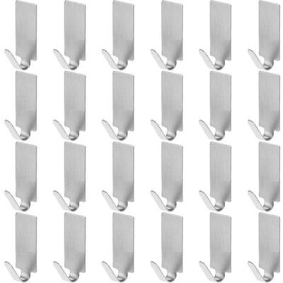 MCBOSON 24pc Adhesive Hook Stainless Steel Hook MCBOSON 24pc Adhesive Hook Stainless Steel Hook