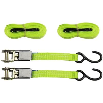SECUREFIX DIRECT 25MM Ratchet Straps 5 Metre 0.67 Ton x2 (800KG 5M Tie Down High Visibility S Hook) SECUREFIX DIRECT 25MM Ratchet Straps 5 Metre 0.67 Ton x2 (800KG 5M Tie Down High Visibility S Hook)